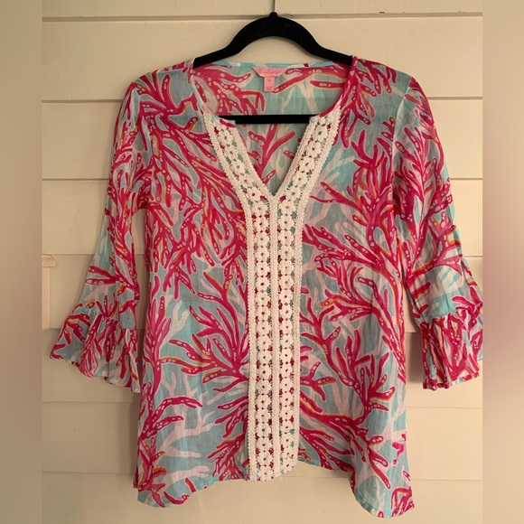 Lilly Pulitzer Tops - Lilly Pulitzer Luci Underwater Escape Tunic